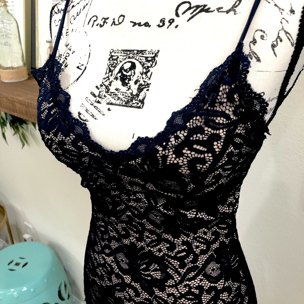 Sexy Lace Overlay Mini Dress - Never Worn
